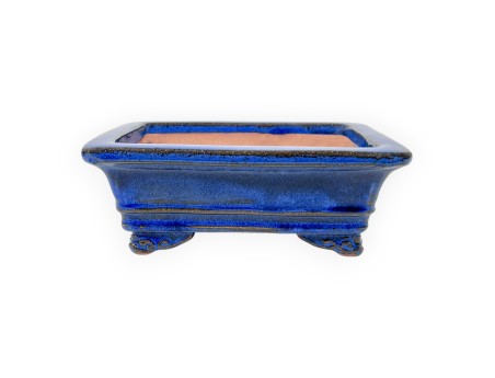 Pot rectangulaire en grès émaillé pour bonsaïs chinois - 16 cm