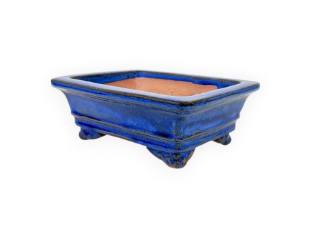 Rechthoekig geglazuurde steengoed Chinese Bonsai pot - 16 cm