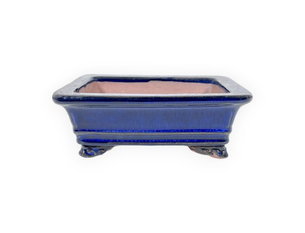 Pot rectangulaire en grès émaillé pour bonsaïs chinois - 16 cm