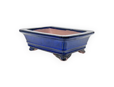 Rectangular glazed stoneware Chinese Bonsai pot - 16 cm