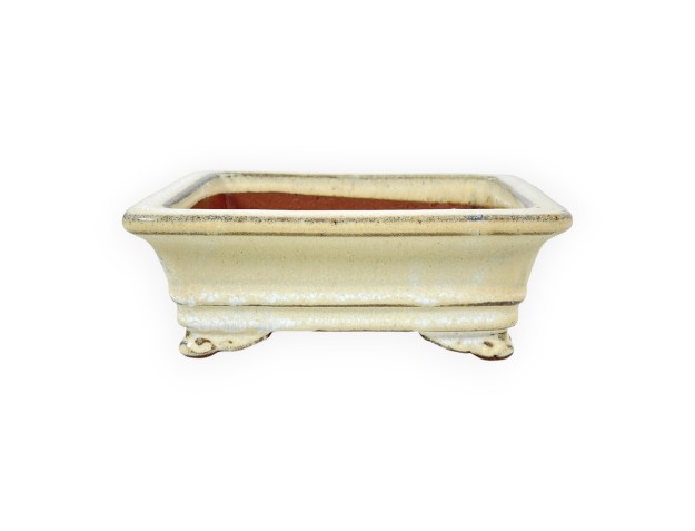 Rechthoekig geglazuurde steengoed Chinese Bonsai pot - 16 cm