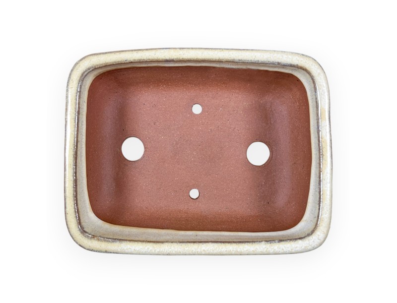 Rectangular glazed stoneware Chinese Bonsai pot - 16 cm