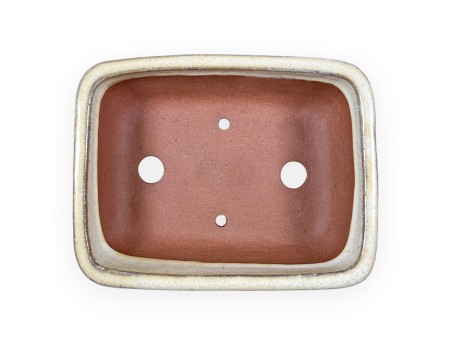 Pot rectangulaire en grès émaillé pour bonsaïs chinois - 16 cm