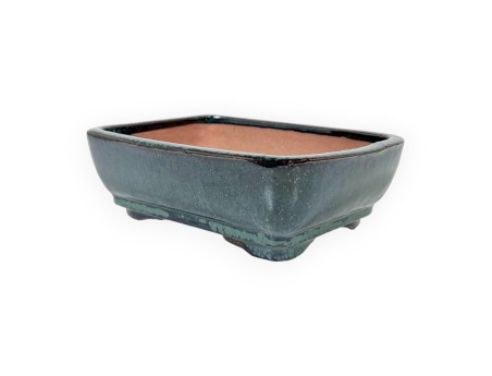 Rectangular glazed stoneware Chinese Bonsai pot - 16 cm