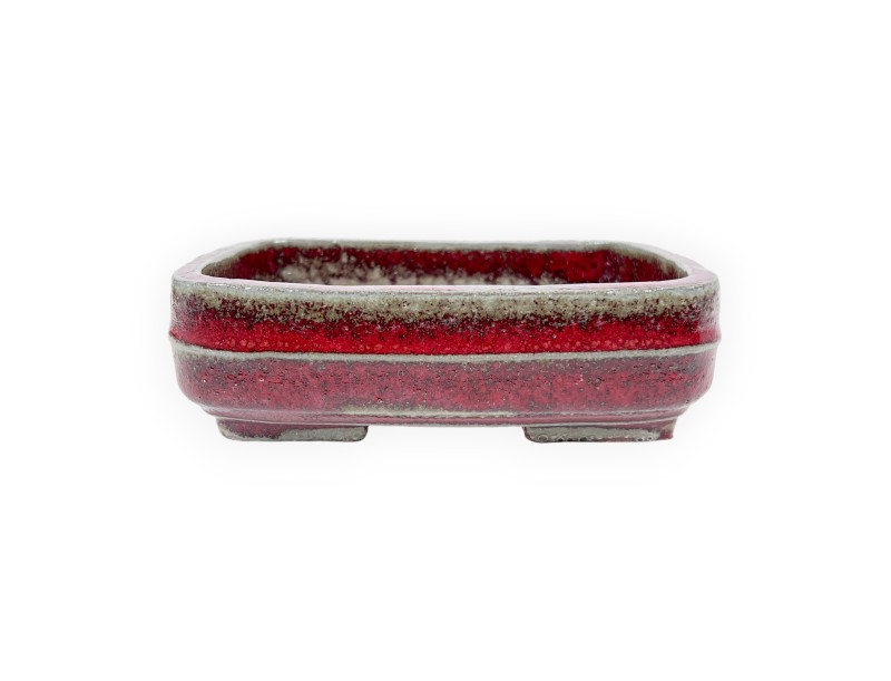 Vaso Bonsai Cinese Rettangolare in Grès Smaltato - 15,5 cm