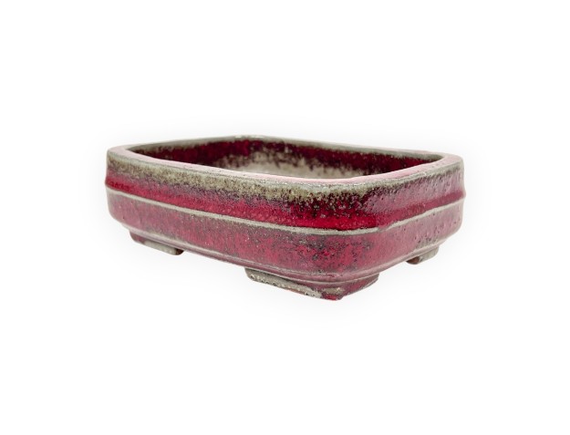 Rechthoekig geglazuurde steengoed Chinese Bonsai pot - 15,5 cm 2