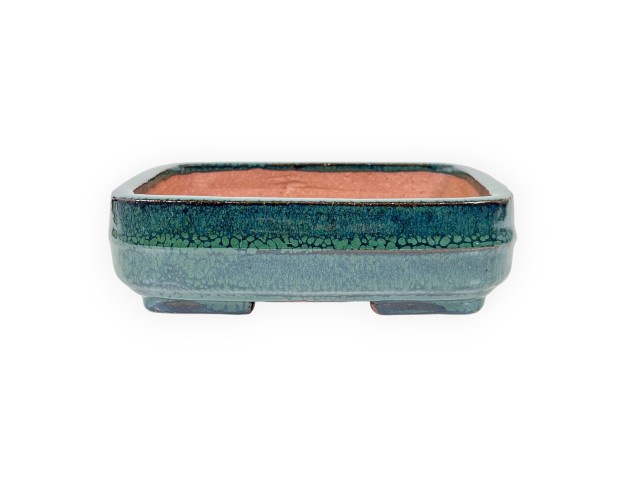 Pot rectangulaire en grès émaillé pour bonsaïs chinois - 15,5 cm