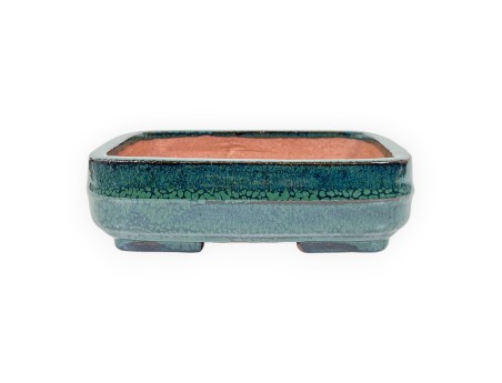 Pot rectangulaire en grès émaillé pour bonsaïs chinois - 15,5 cm
