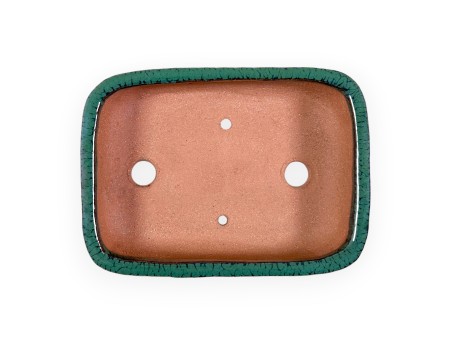 Pot rectangulaire en grès émaillé pour bonsaïs chinois - 15,5 cm