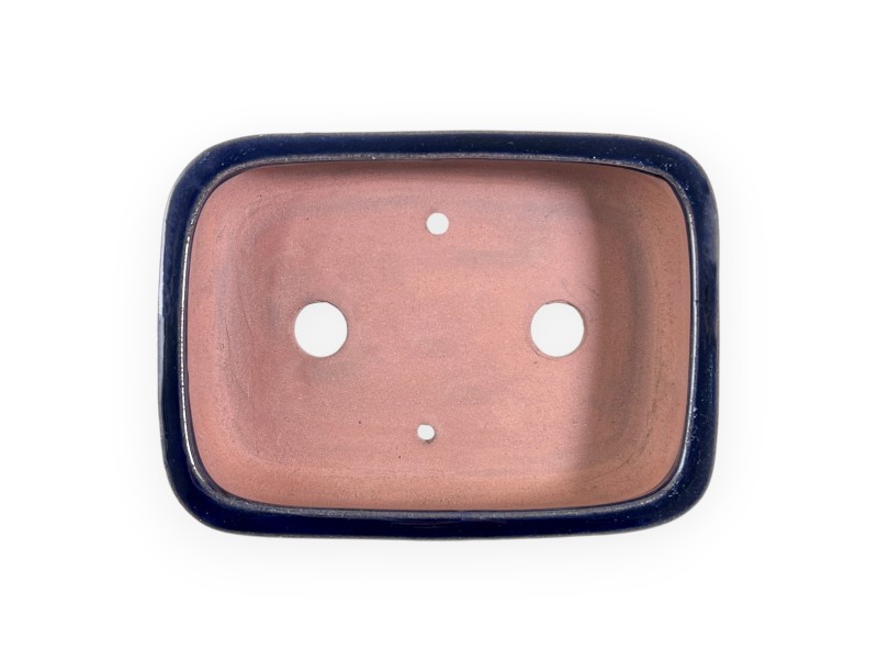 Pot rectangulaire en grès émaillé pour bonsaïs chinois - 15,5 cm