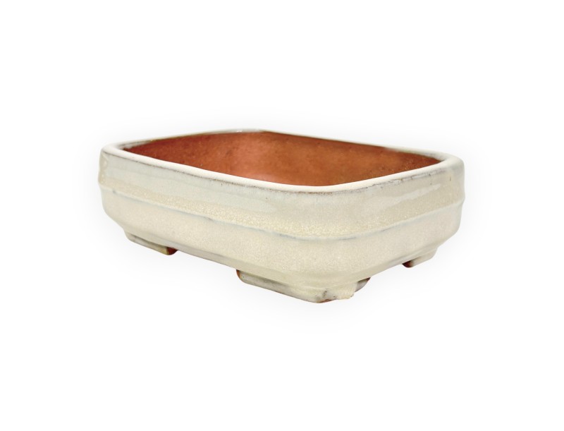 Rechthoekig geglazuurde steengoed Chinese Bonsai pot - 15,5 cm