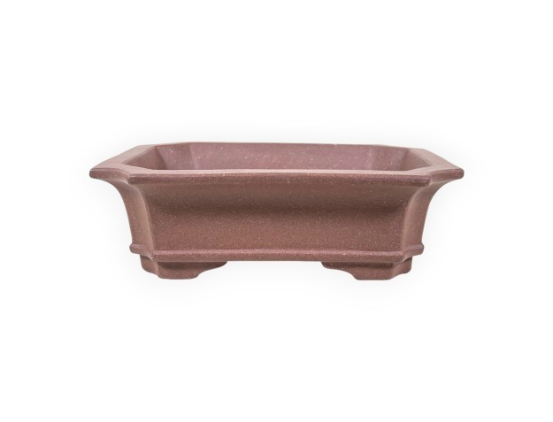 Vaso Bonsai Cinese Rettangolare in Grès Non Smaltato - 16 cm