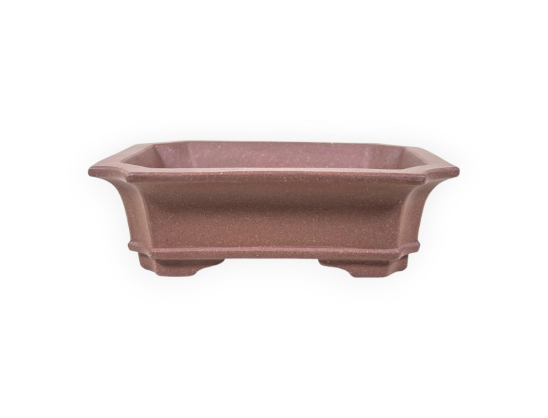 Pot rectangulaire en grès non émaillé pour bonsaïs chinois - 16 cm