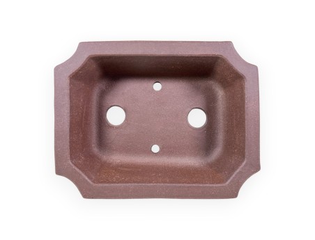 Pot rectangulaire en grès non émaillé pour bonsaïs chinois - 16 cm