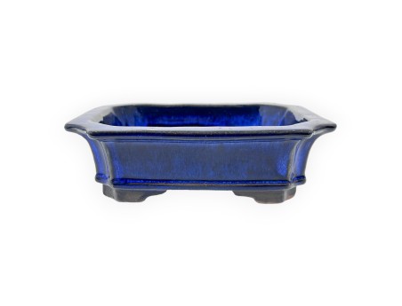 Pot rectangulaire en grès émaillé pour bonsaïs chinois - 16 cm