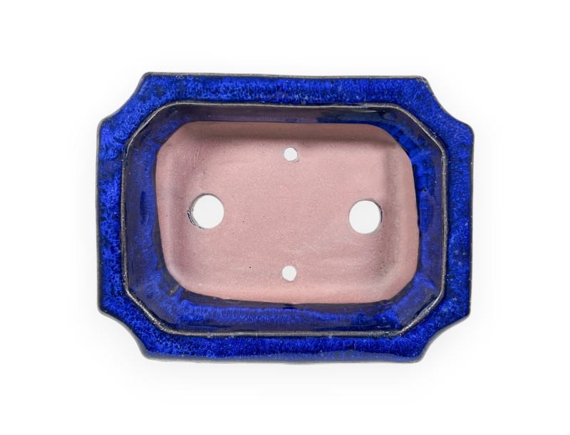 Pot rectangulaire en grès émaillé pour bonsaïs chinois - 16 cm
