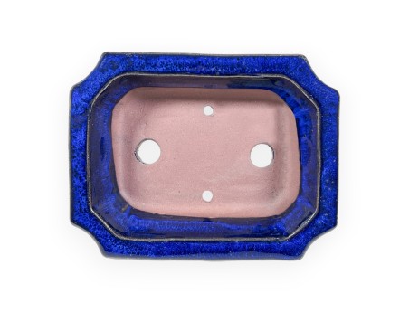 Pot rectangulaire en grès émaillé pour bonsaïs chinois - 16 cm