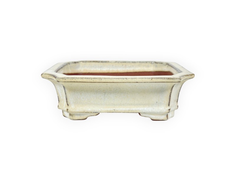 Rectangular glazed stoneware Chinese Bonsai pot - 16 cm