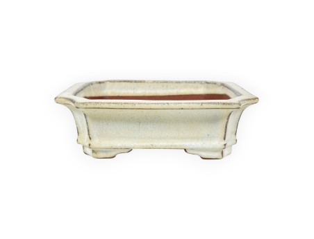 Pot rectangulaire en grès émaillé pour bonsaïs chinois - 16 cm