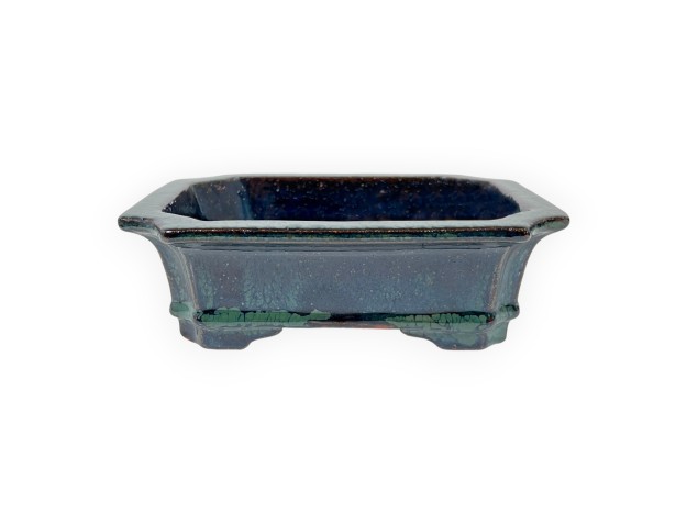 Rechthoekig geglazuurd steengoed Chinese Bonsai pot - 16 cm