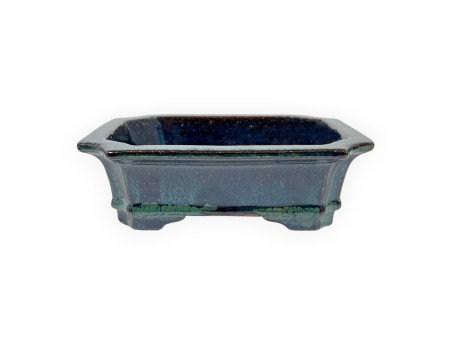 Rectangular glazed stoneware Chinese Bonsai pot - 16 cm