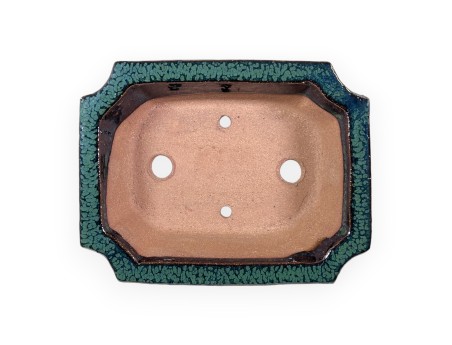 Rectangular glazed stoneware Chinese Bonsai pot - 16 cm