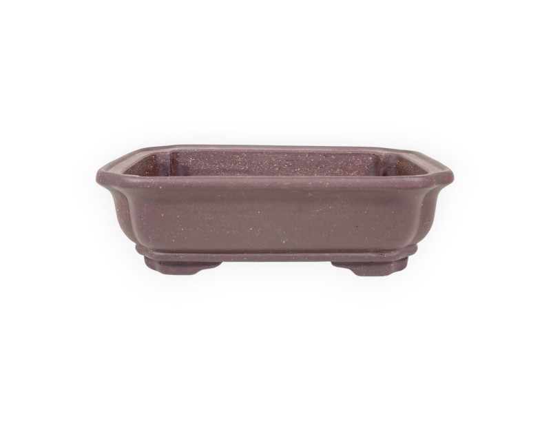 Rectangular unglazed stoneware Chinese Bonsai pot - 16 cm