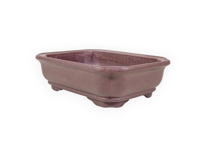 Rechthoekig ongeglazuurde steengoed Chinese Bonsai pot - 16 cm