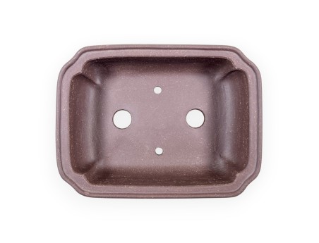 Pot rectangulaire en grès non émaillé pour bonsaïs chinois - 16 cm