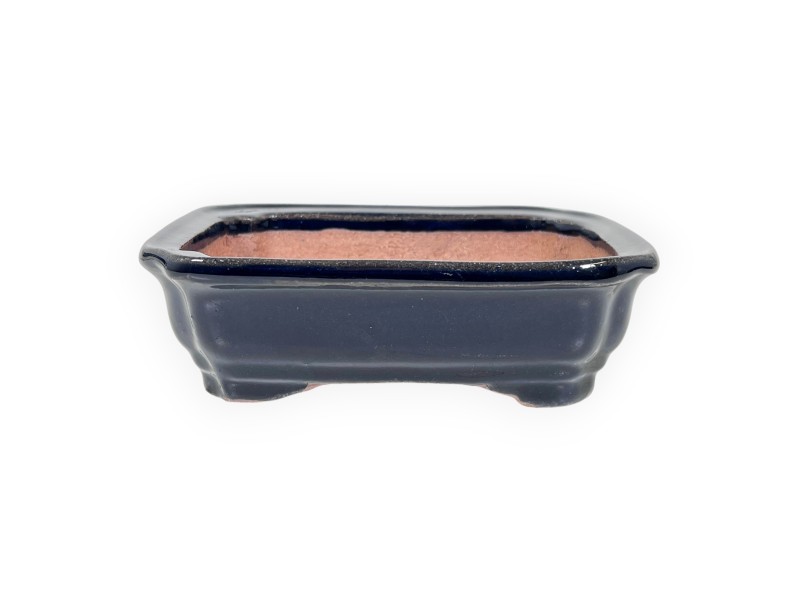 Pot rectangulaire en grès émaillé pour bonsaïs chinois - 16 cm
