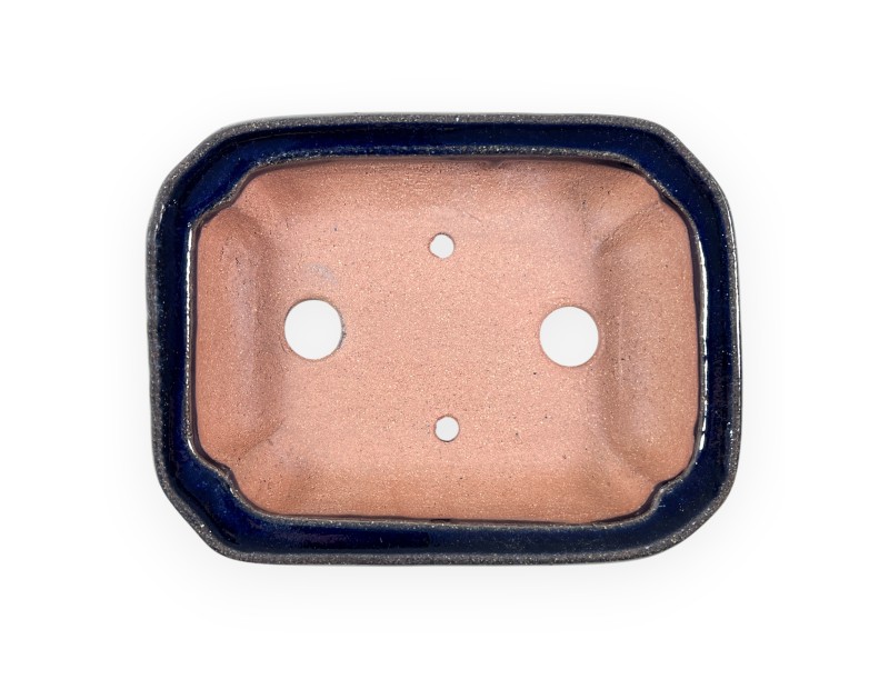 Pot rectangulaire en grès émaillé pour bonsaïs chinois - 16 cm