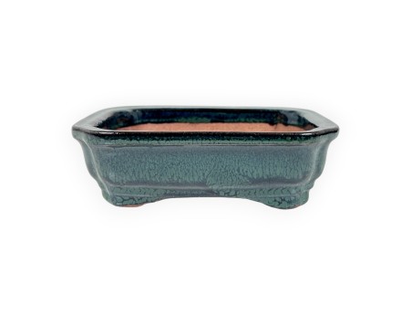 Rechthoekig geglazuurd steengoed Chinese Bonsai pot - 16 cm