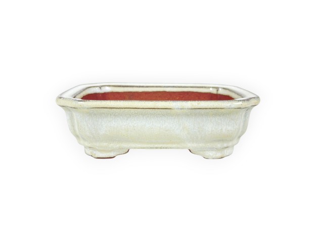 Pot rectangulaire en grès émaillé pour bonsaïs chinois - 16 cm