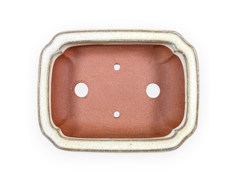 Pot rectangulaire en grès émaillé pour bonsaïs chinois - 16 cm