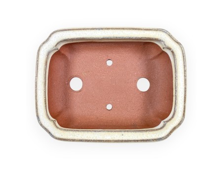 Pot rectangulaire en grès émaillé pour bonsaïs chinois - 16 cm