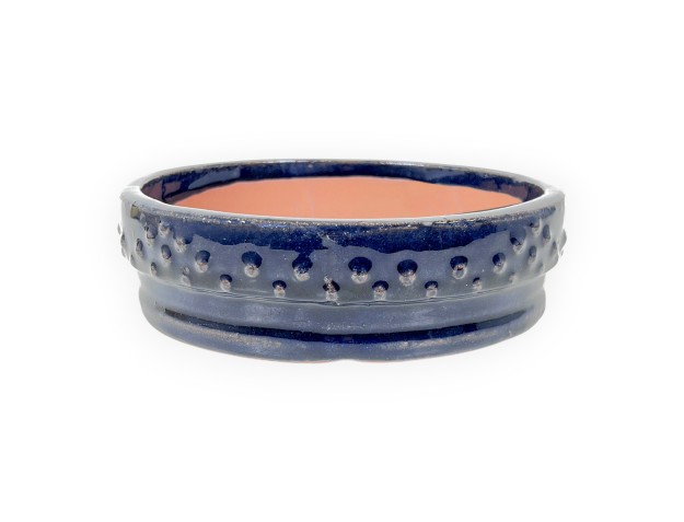 Round glazed stoneware Chinese Bonsai pot - 16 cm 2