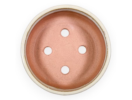 Pot rond en grès émaillé pour bonsaïs chinois - 16 cm