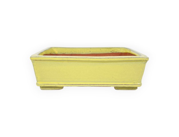 Rechthoekig geglazuurde steengoed Chinese Bonsai pot - 18 cm