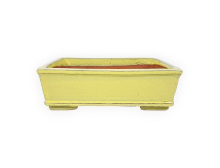 Rechthoekig geglazuurde steengoed Chinese Bonsai pot - 18 cm