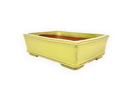 Rechthoekig geglazuurde steengoed Chinese Bonsai pot - 18 cm