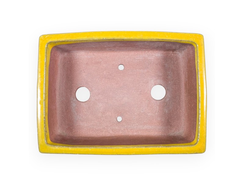 Rechthoekig geglazuurde steengoed Chinese Bonsai pot - 18 cm