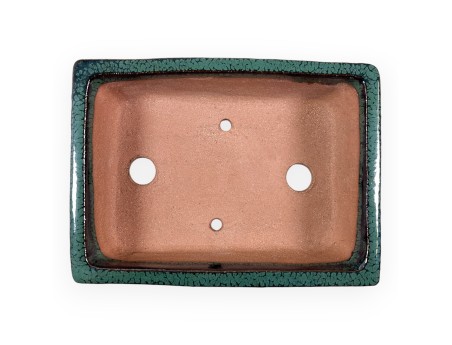 Pot rectangulaire en grès émaillé pour bonsaïs chinois - 18 cm