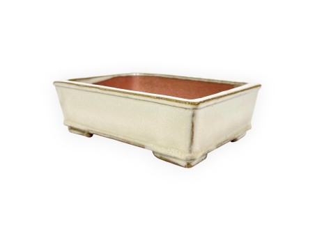 Pot rectangulaire en grès émaillé pour bonsaïs chinois - 18 cm