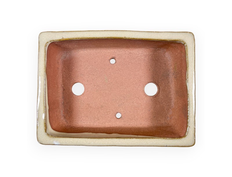 Pot rectangulaire en grès émaillé pour bonsaïs chinois - 18 cm
