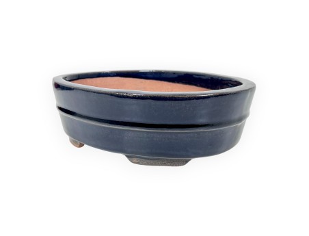 Vaso Bonsai Cinese Ovale in Grès Smaltato - 21,5 cm