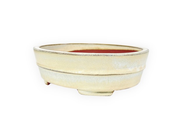 Ovaal geglazuurde steengoed Chinese Bonsai pot - 21,5 cm 2