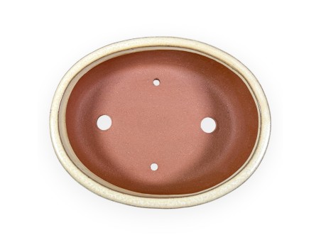 Oval glazed stoneware Chinese Bonsai pot - 21,5 cm