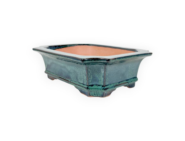Rectangular glazed stoneware Chinese Bonsai pot - 21,5 cm 2