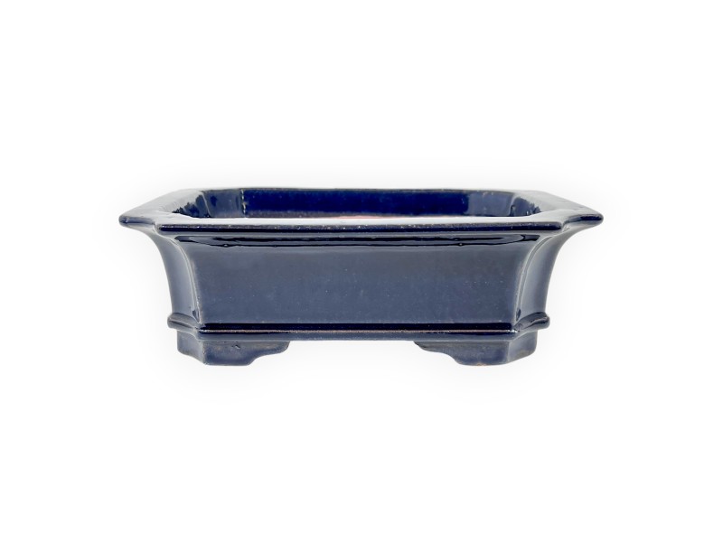 Pot rectangulaire en grès émaillé pour bonsaïs chinois - 21,5 cm