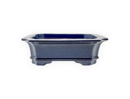 Pot rectangulaire en grès émaillé pour bonsaïs chinois - 21,5 cm